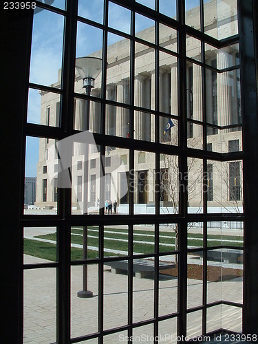 Image of Courthouse through Glass