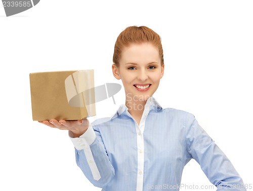 Image of woman with cardboard box