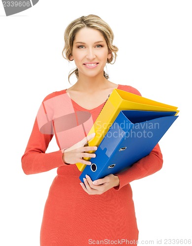 Image of happy woman with folder