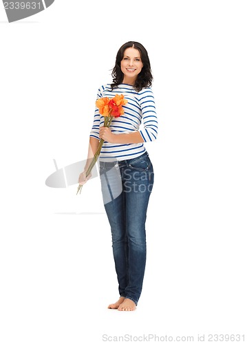 Image of beautiful woman with flowers