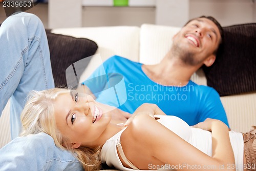 Image of happy couple at home