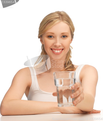 Image of woman with glass of water