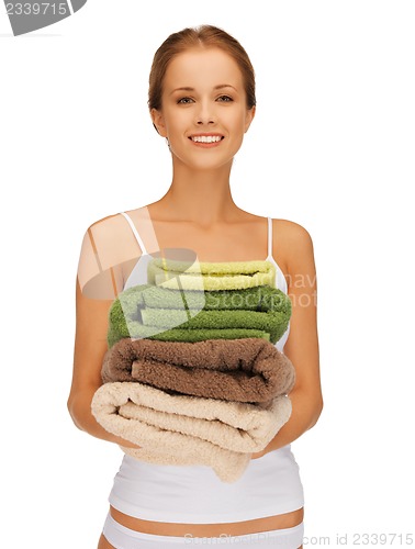 Image of lovely woman with towels