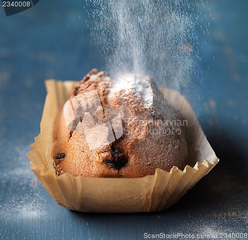 Image of freshly baked sweet bread with powdered sugar