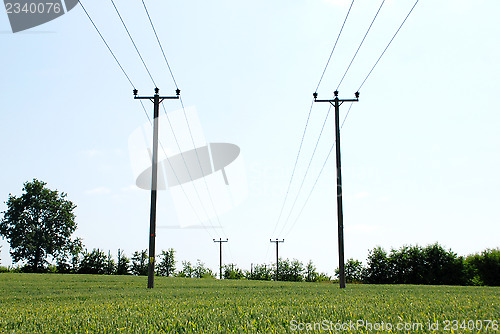 Image of Electricity pylons in a rural setting