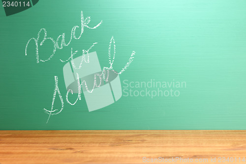 Image of Chalkboard with Handwriting Back to School with Copy Space