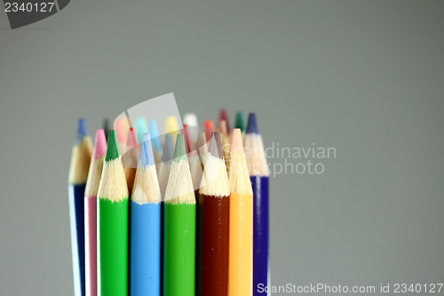 Image of School Colored Pencils With Extreme Depth of Field