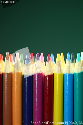 Image of School Colored Pencils With Extreme Depth of Field