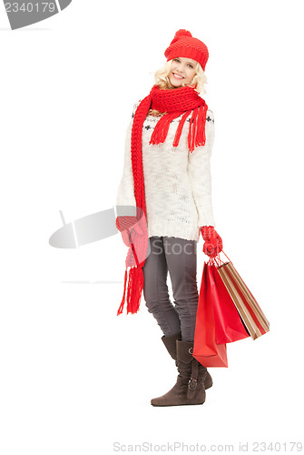 Image of young girl with shopping bags