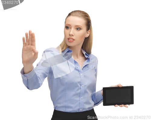 Image of woman working with tablet pc