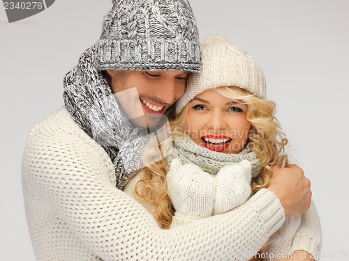 Image of family couple in a winter clothes