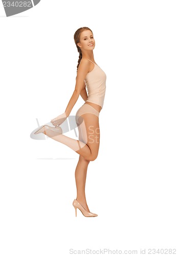 Image of beautiful woman in cotton undrewear