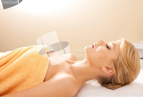 Image of beautiful woman in spa salon