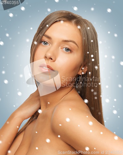 Image of beautiful woman with long hair