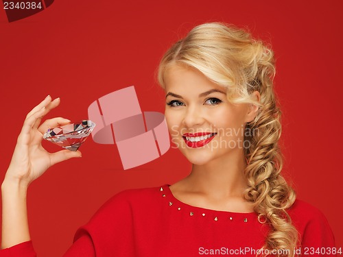 Image of lovely woman with big diamond