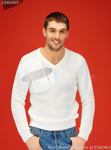 Image of handsome man in warm sweater