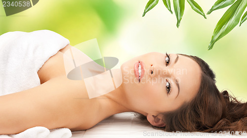 Image of beautiful woman in spa salon