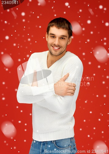 Image of handsome man in warm sweater