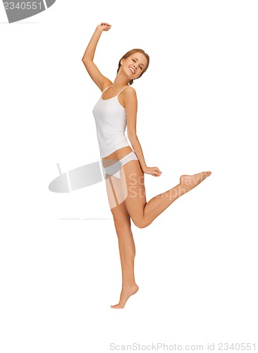Image of beautiful woman in cotton undrewear