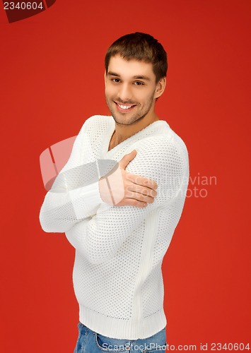 Image of handsome man in warm sweater