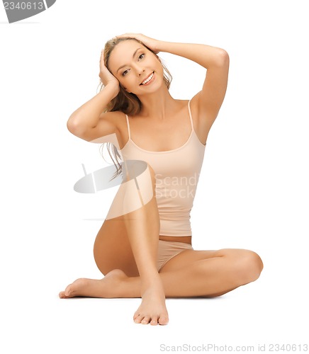 Image of beautiful woman in cotton undrewear