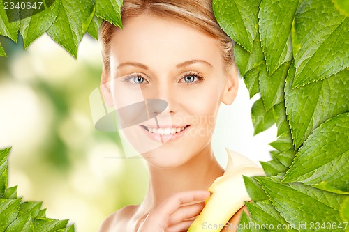 Image of beautiful woman with calla flower