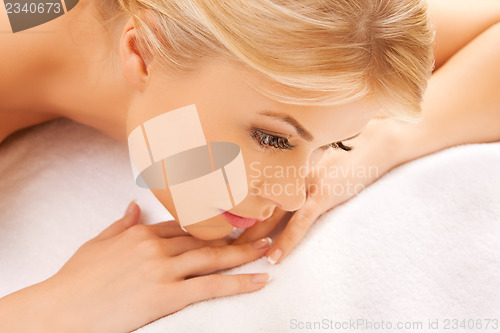 Image of beautiful woman in spa salon