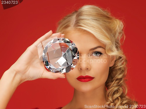 Image of lovely woman with big diamond