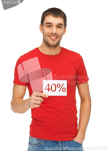 Image of handsome man with discount card