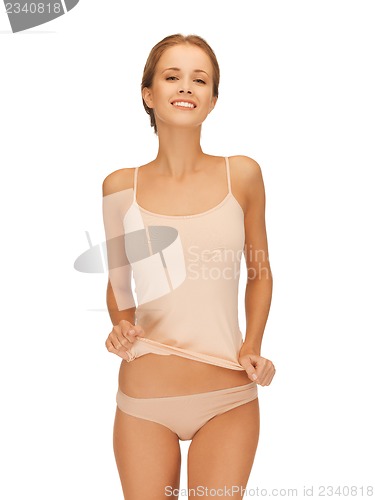 Image of beautiful woman in cotton undrewear