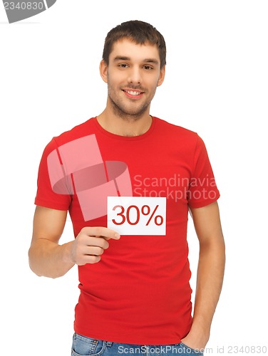 Image of handsome man with discount card.