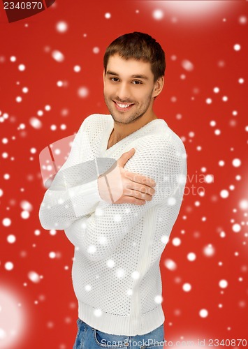 Image of handsome man in warm sweater