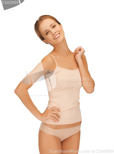 Image of beautiful woman in cotton undrewear