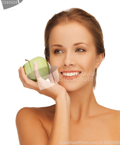 Image of woman with green apple