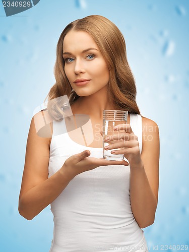 Image of woman with glass of water