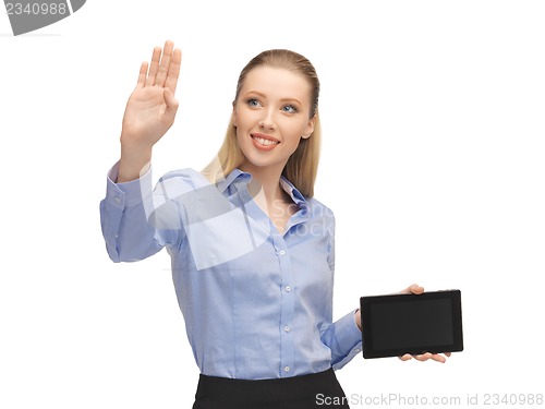 Image of woman working with tablet pc