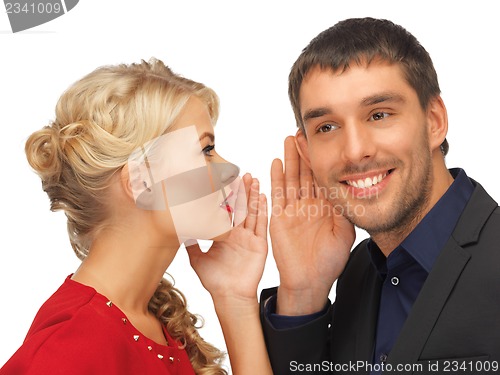 Image of man and woman spreading gossip