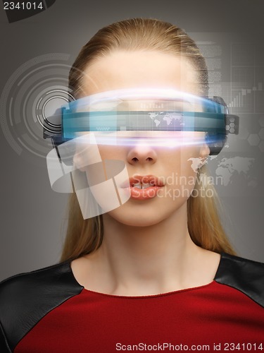 Image of woman with futuristic glasses