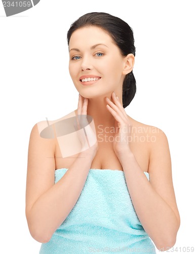 Image of beautiful woman in towel