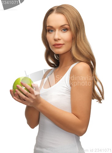 Image of woman with green apple