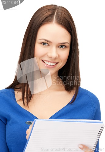 Image of woman with notepad