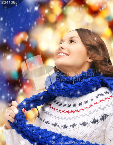 Image of beautiful woman in muffler