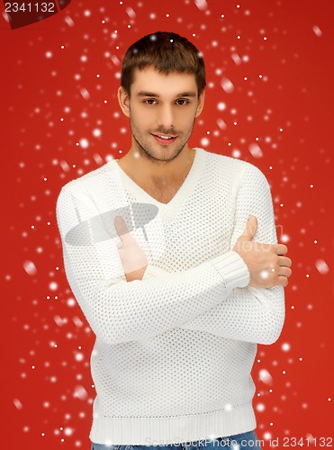 Image of handsome man in warm sweater