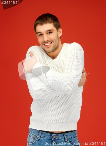 Image of handsome man in warm sweater