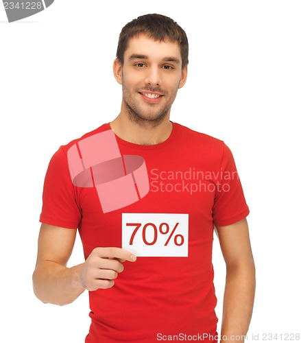 Image of handsome man with discount card