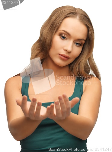 Image of woman holding something on the palms