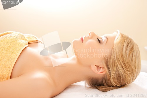 Image of beautiful woman in spa salon