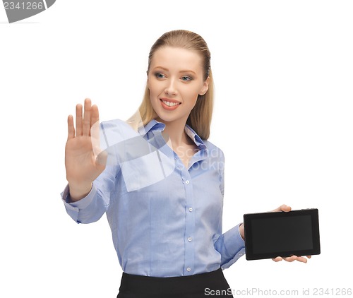 Image of woman working with tablet pc