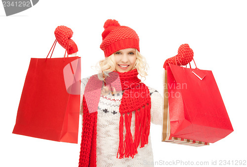 Image of young girl with shopping bags
