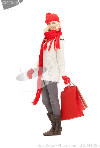 Image of young girl with shopping bags